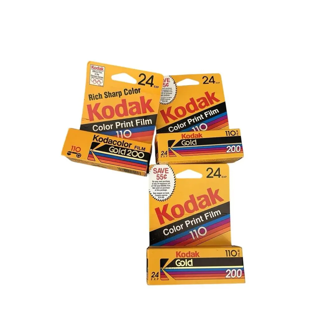 Vintage Kodak Gold 200 110 Film 24 Exposure Sealed Expired Lot of 3 NOS